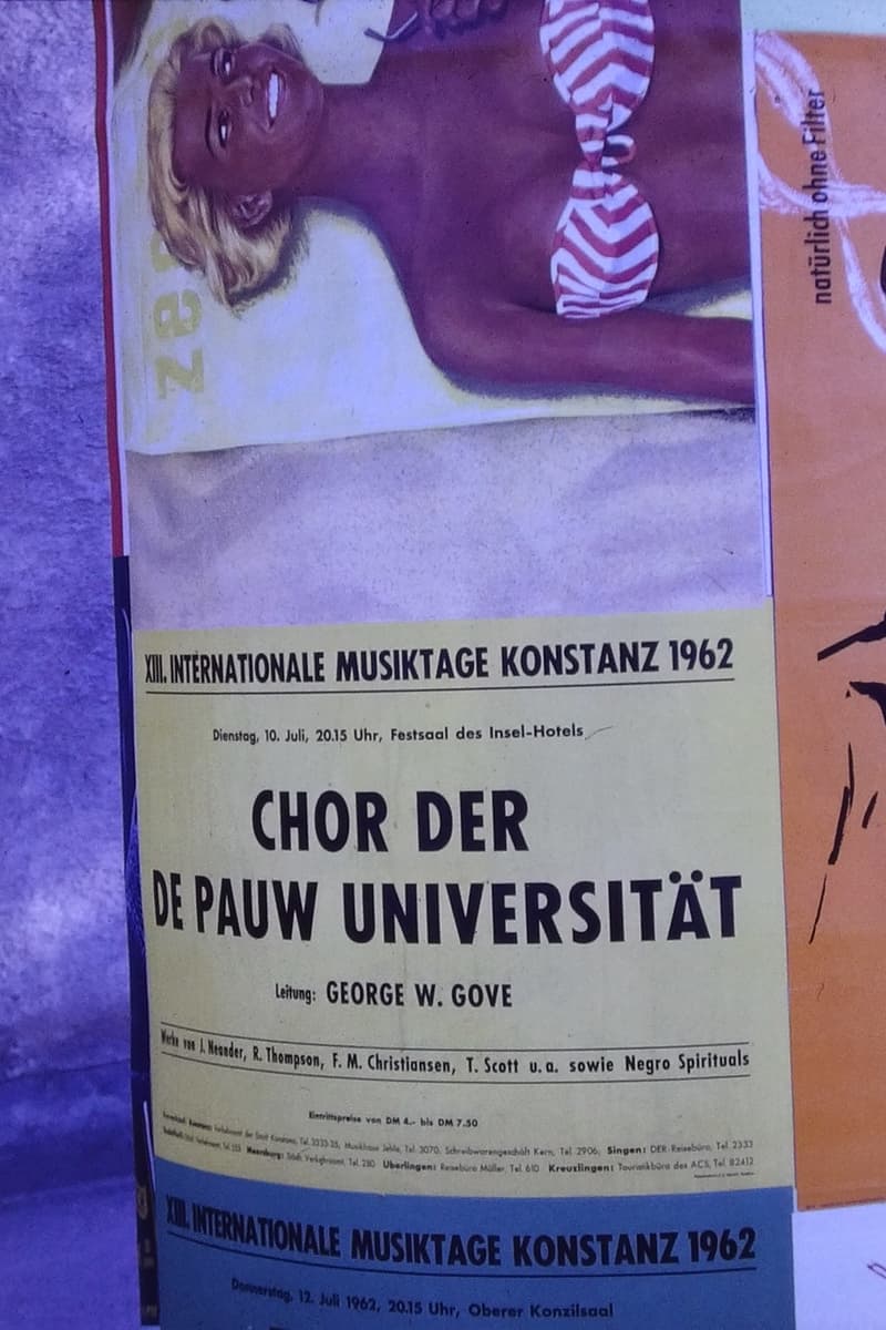 F. M. Christiansen, Chor der De Pauw Universität, T. Scott, J. Neander, R. Thompson - at Festsaal des Insel-Hotels - Konstanz - Jul 10, 1962