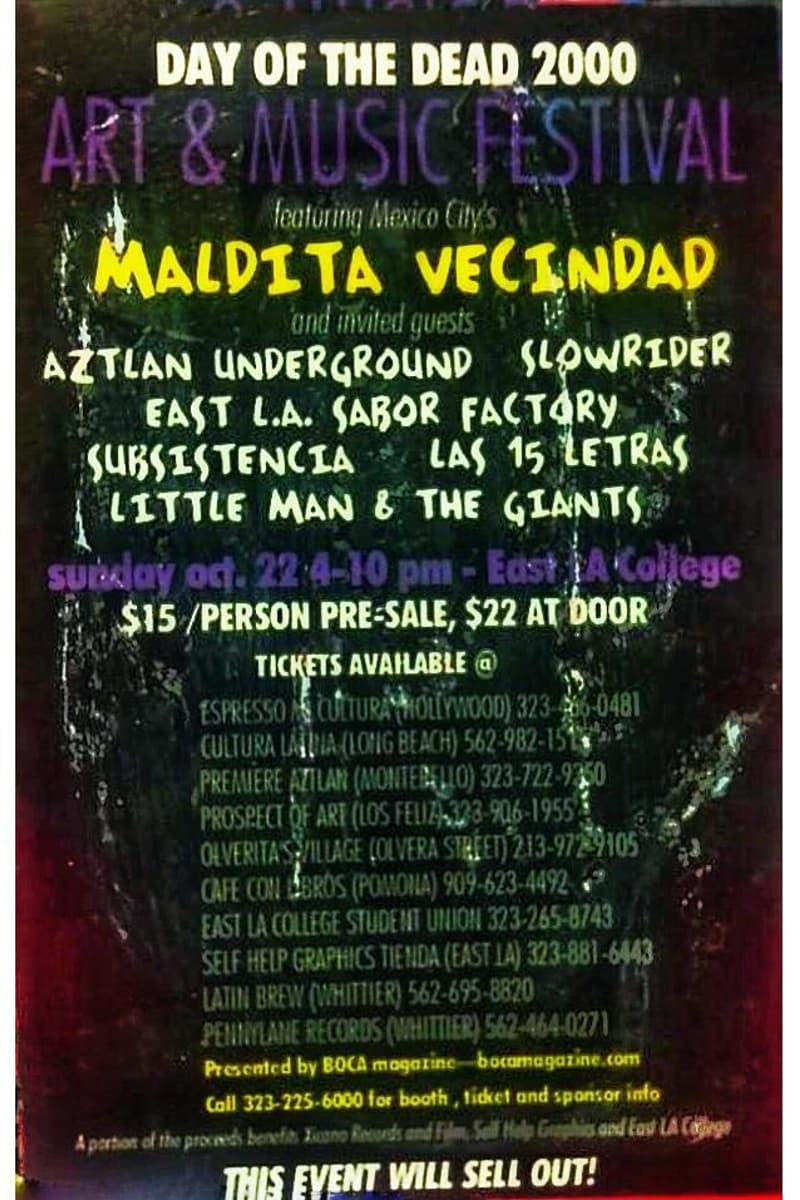 Subsistencia, Maldita Vecindad, Little Man & The Giants, Las 15 Letras, Slowrider - at East LA College - East Los Angeles, CA - Oct 22, 2000