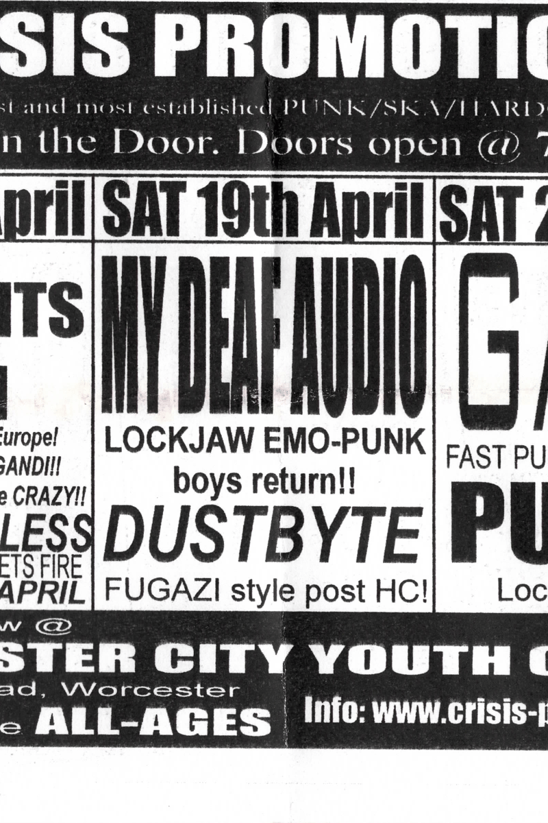 Gash, Puffin, Assassinate April, Lockjaw, My Deaf Audio - at Worcester City Youth Center - Worcester