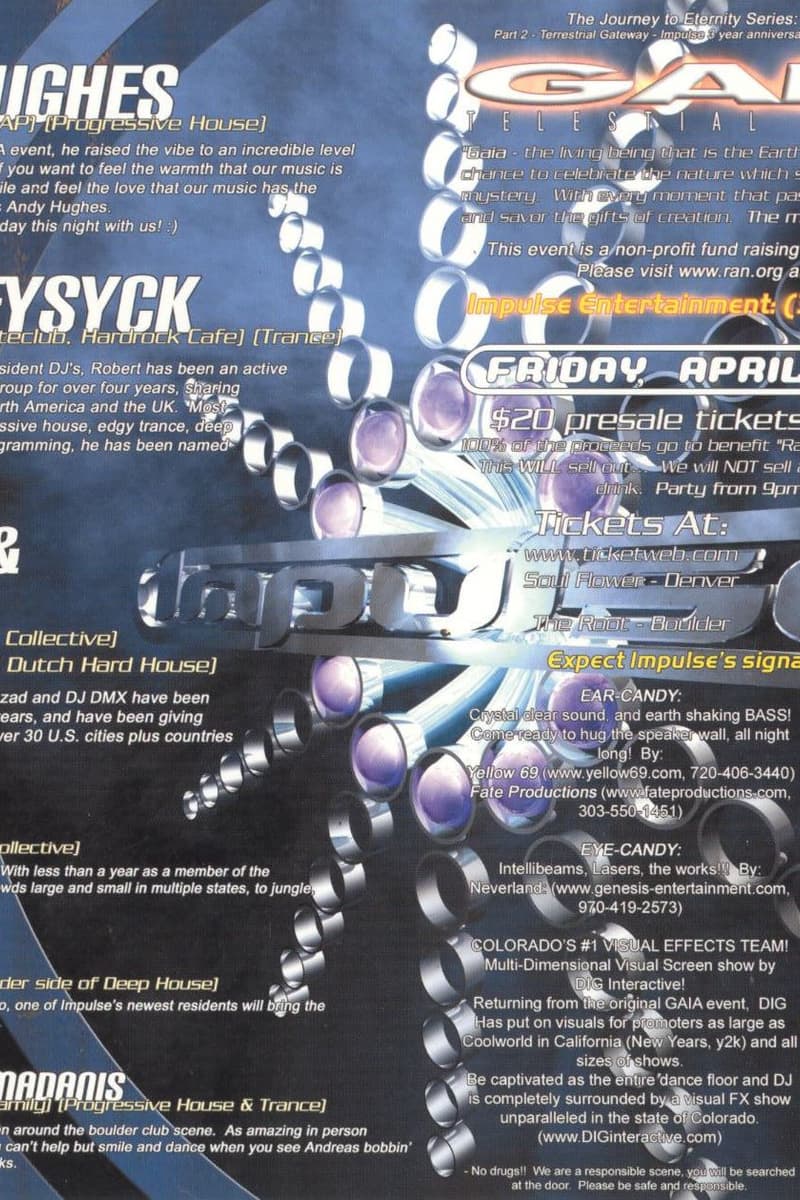 Andy Hughes, Andreas Ramadanis, DJ DMX, Robert Oleysyck, DJ 80-D - at To be revealed the day of the event - Denver, CO - Apr 20, 2001