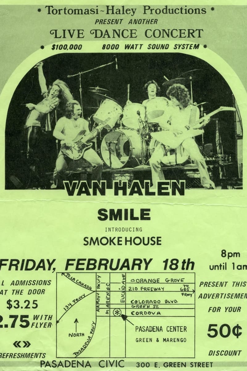 Van Halen, Smoke House, Smile - at Pasadena Civic - Pasadena, CA - Feb 18, 1977