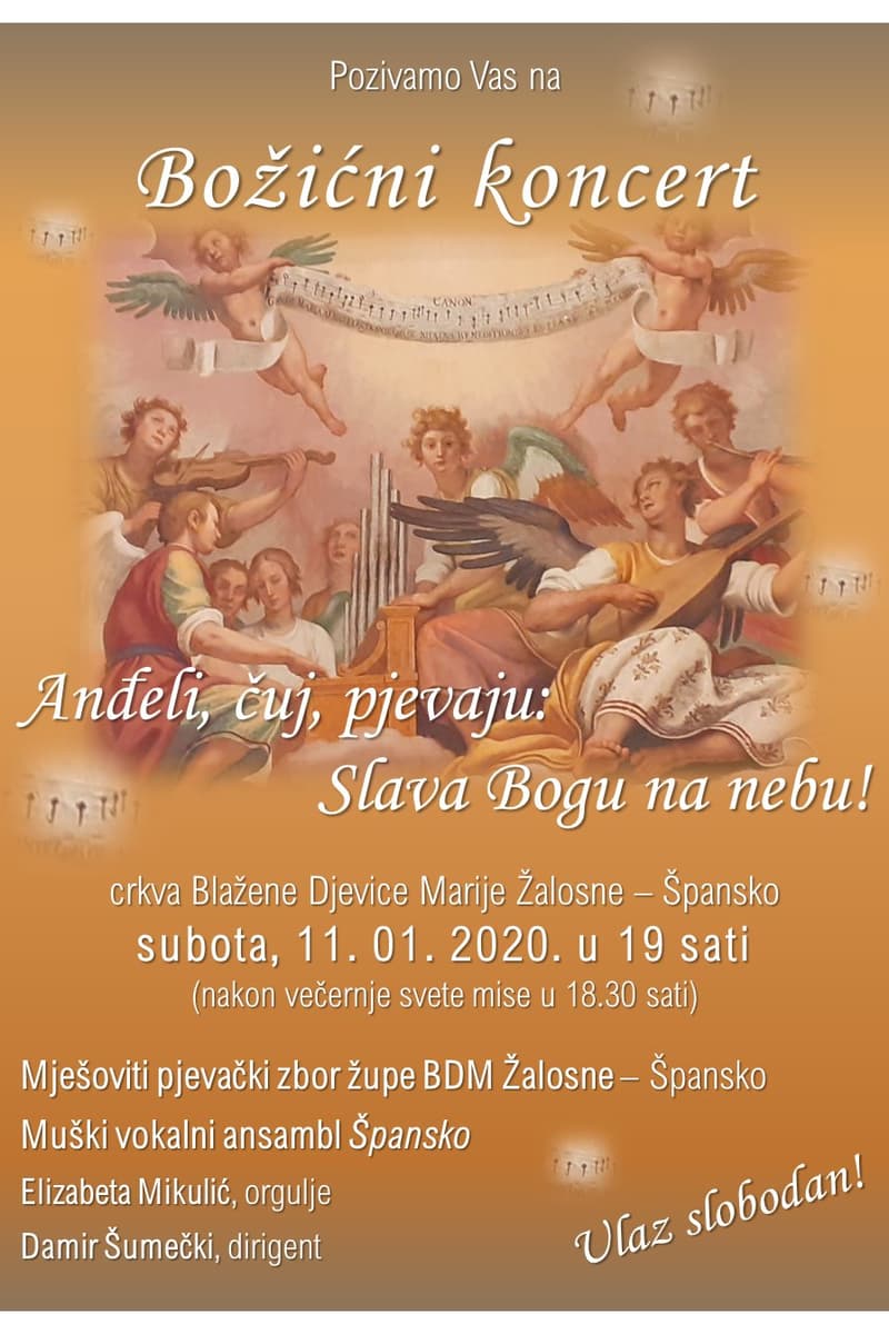 Mješoviti pjevački zbor župe BDM Žalosne – Špansko, Damir Šumečki, Elizabeta Mikulić, Muški vokalni ansambl Špansko - at crkva Blažene Djevice Marije Žalosne – Špansko - Špansko (Zagreb) - Jan 11, 2020