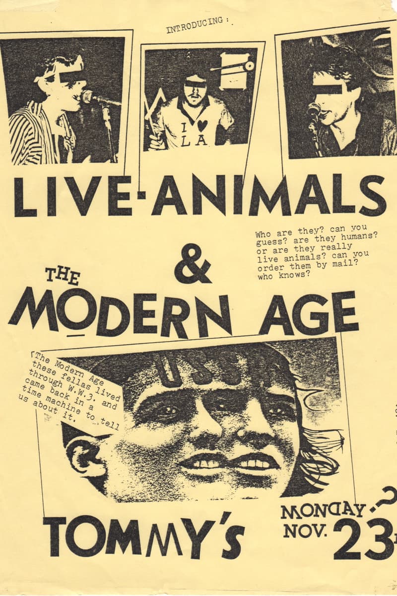 The Modern Age, Live Animals - at Tommy's - Nov 23, 1981