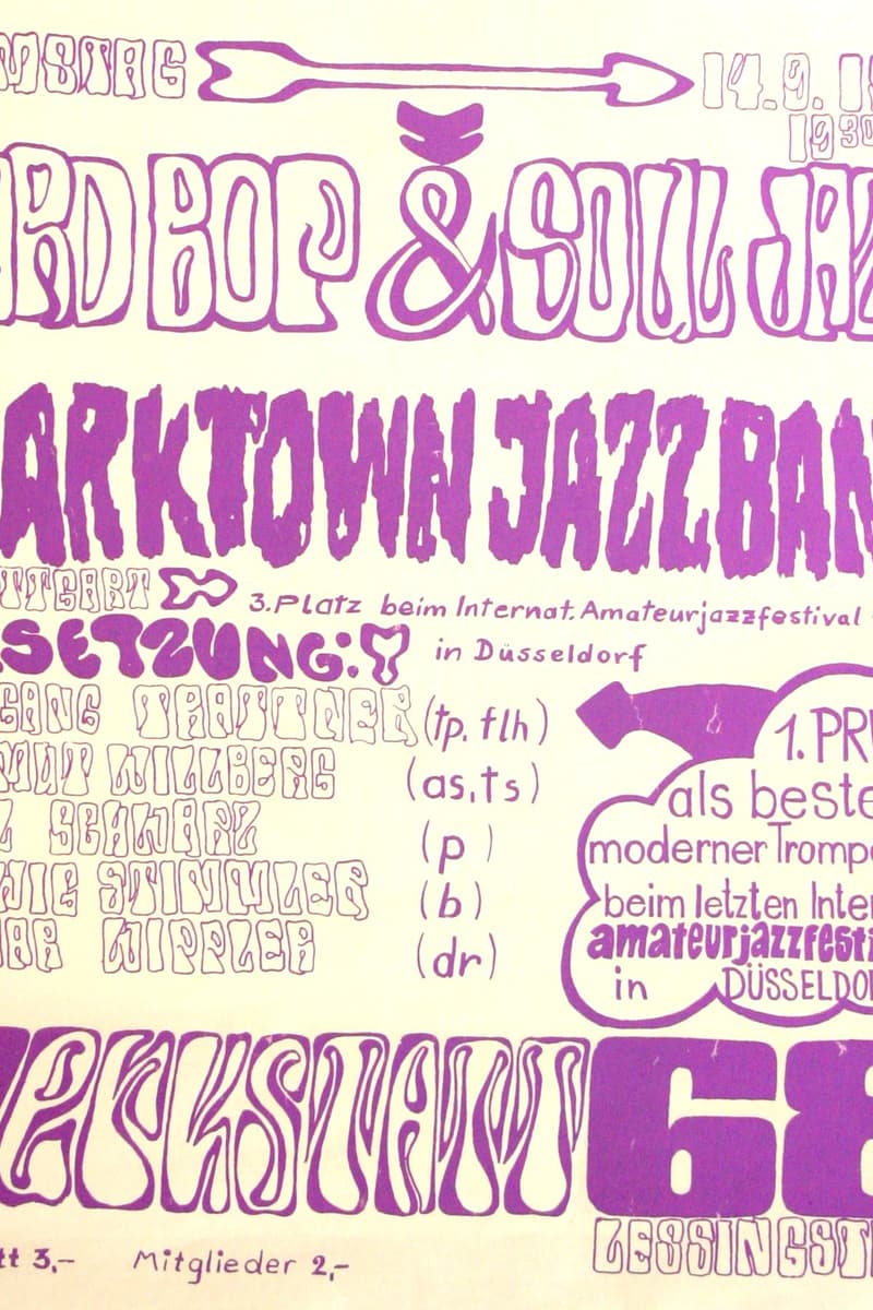 Wolfgang Trattner (tp, flh), Elmar Wippler (dr), Darktown Jazz Band, Paul Schwarz (p), Helmut Wilbers (as, ts) - at Werkstatt 68 - Stuttgart - Sep 14, 1968