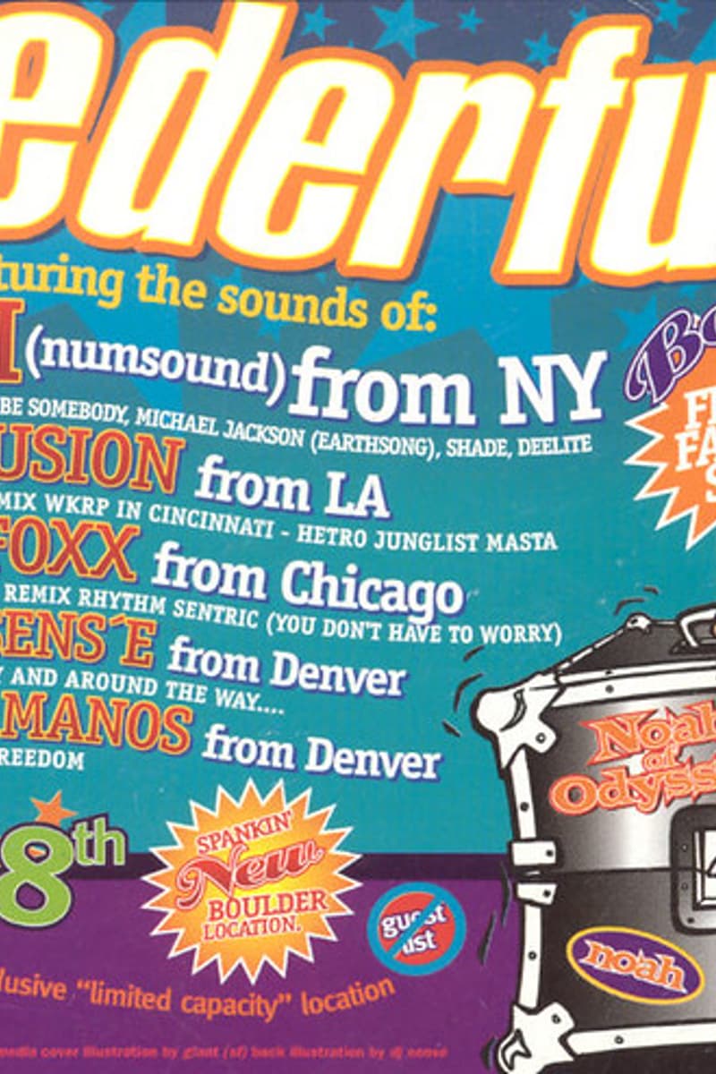 Hani (Numsound), Fusion, Tres Manos, DJ Foxx, DJ Sens'e - at Noah Odyssey - Boulder, CO - Jun 8, 1996
