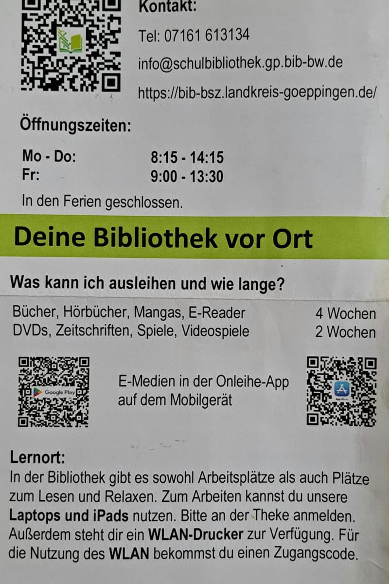 at BSZ Bibliothek im Beruflichen Schulzentrum - Göppingen, Baden-Württemberg