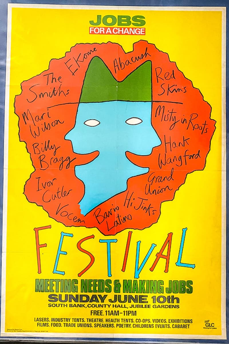 Red Skins, Grand Union, Vocem, Ivor Cutler, Billy Bragg - at South Bank, County Hall, Jubilee Gardens - London - Jun 10, 1984