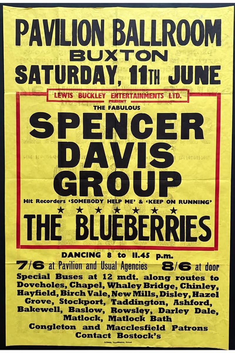 The Blueberries, Spencer Davis Group - at Pavilion Ballroom - Buxton - Jun 11, 1966