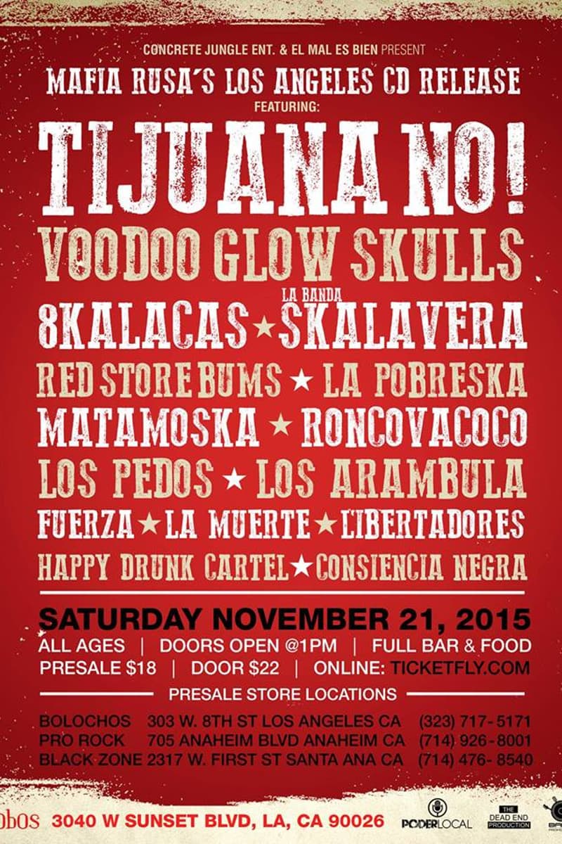 Matamoska, Roncovacoco, Los Arambula, Libertadores, Voodoo Glow Skulls - Los Angeles, CA - Nov 21, 2015