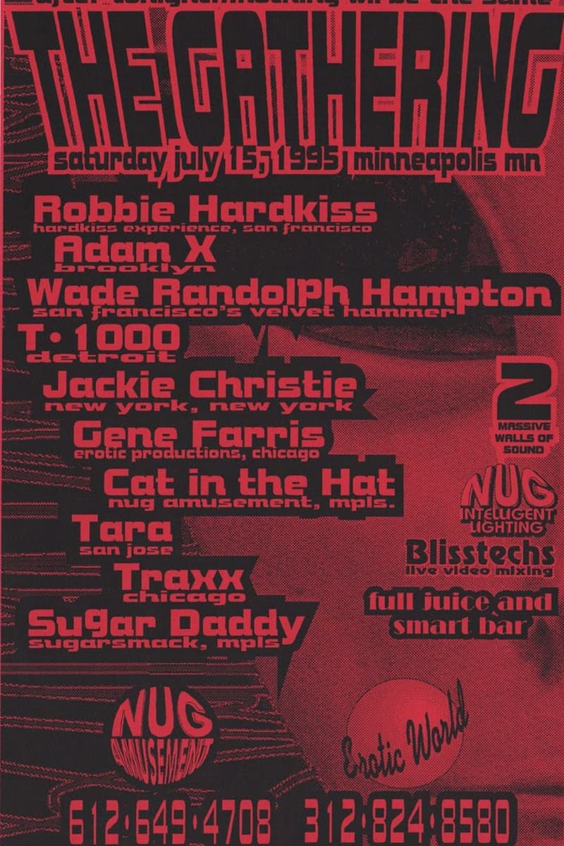 Wade Randolph Hampton, Gene Farris, TRAXX, Adam X, Robbie Hardkiss - at Erotic World - Minneapolis, MN - Jul 15, 1995
