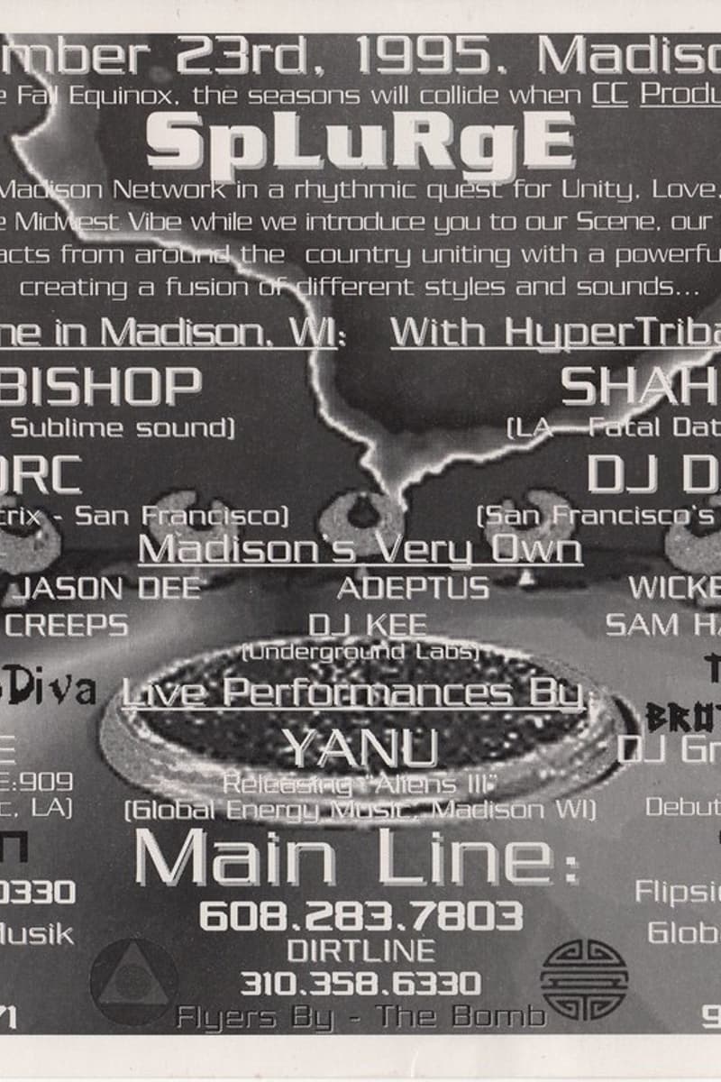 AstroDiva, DJ Huggie, Wickett, YANU, Jon Bishop - Madison, WI - Sep 23, 1995