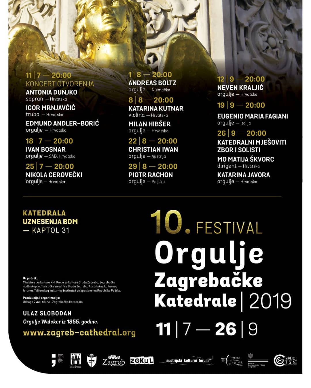 Nikola Cerovečki, Igor Mrnjavčić, Christian Iwan, Mo Matija Škvorc, Katarina Javora - at Katedrala Uznesenja BDM - Zagreb - Jul 11, 2019
