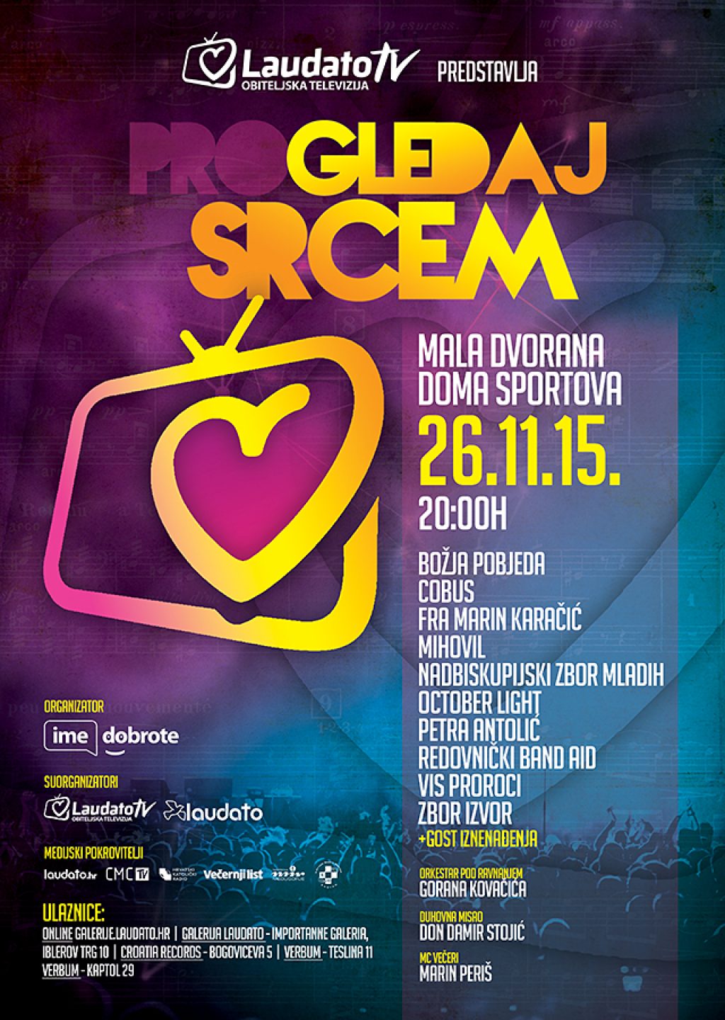 Redovnički Band Aid, Nadbiskupijski Zbor Mladih, Zbor Izvor, fra Marin Karačić, Petra Antolić - at Mala Dvorana Doma Sportova - Zagreb - Nov 26, 2015
