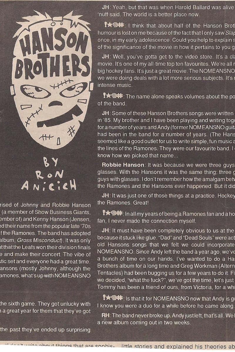 The Ramones, Show Business Giants, Hanson Brothers, NoMeansNo, DOA - Toronto