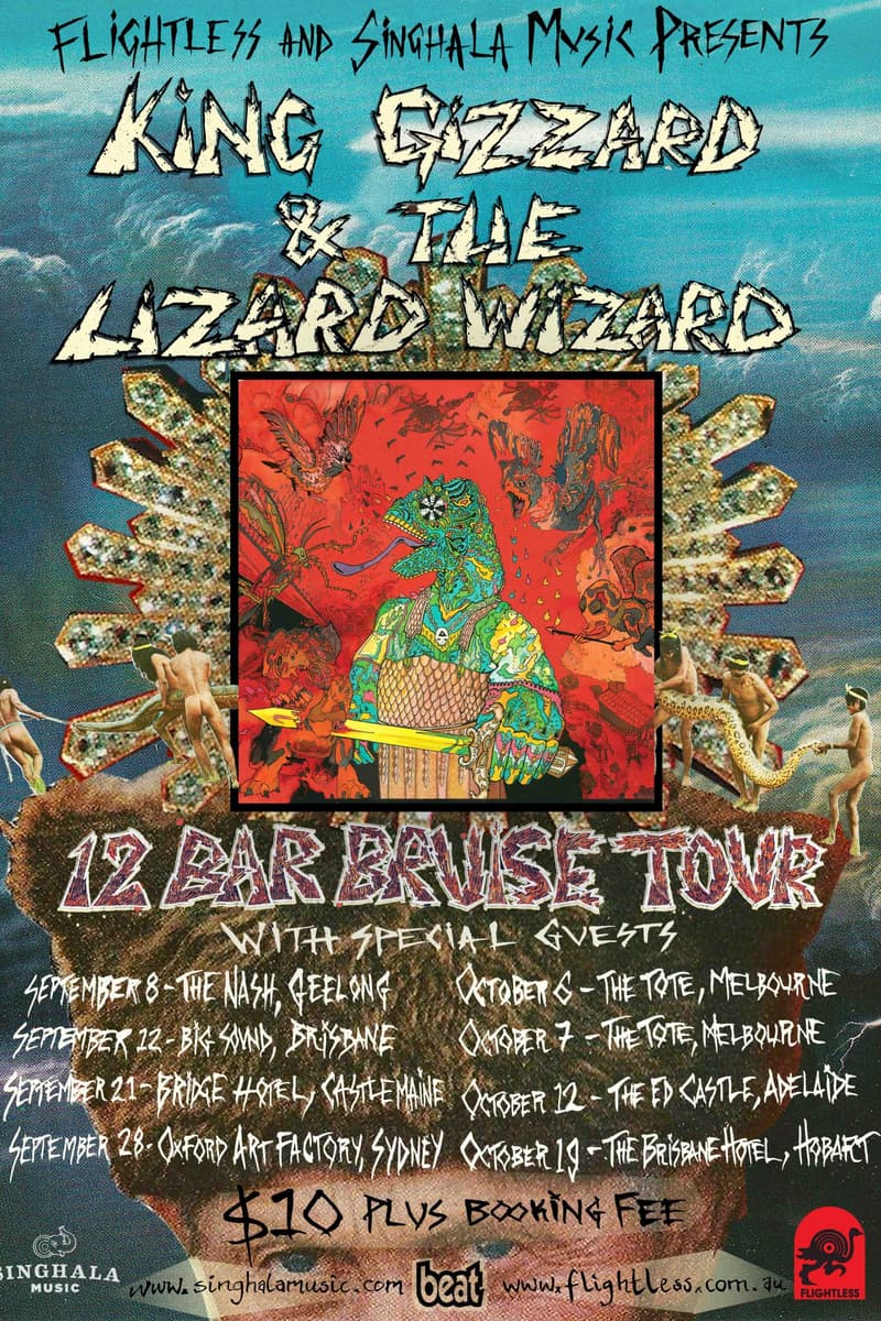 King Gizzard & The Lizard Wizard - at Multiple venues (tour) - Multiple cities (Geelong, Brisbane, Castlemaine, Sydney, Melbourne, Adelaide, Hobart), Multiple states (VIC, QLD, NSW, SA, TAS)