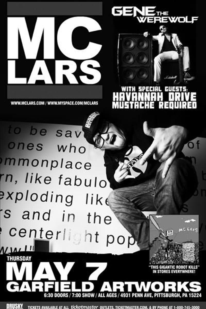 Havannah Drive, Mustache Required, Gene the Werewolf, MC Lars - at Garfield Artworks - Pittsburgh, PA - May 7, 2009