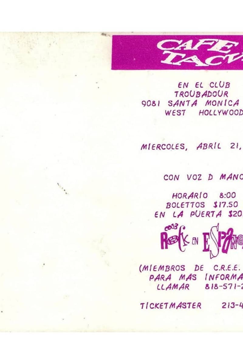 Voz D Mano, Cafe Tacuba - at Club Troubadour - West Hollywood, CA - Apr 21, 1993