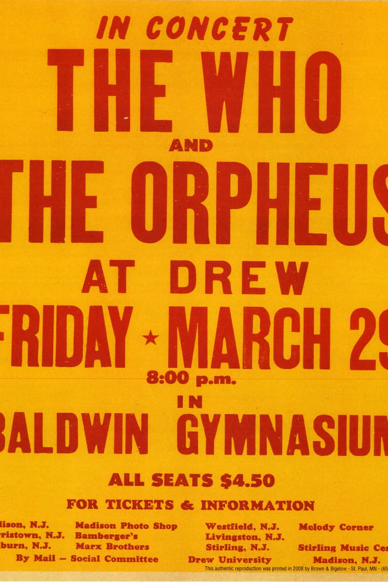 The Orpheus, The Who - at Baldwin Gymnasium, Drew University - Madison, NJ