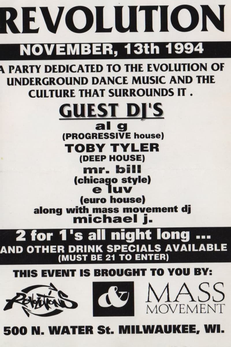 michael j., al g, e luv, Mr. Bill, Toby Tyler - at Revolution - Milwaukee, WI - Nov 13, 1994