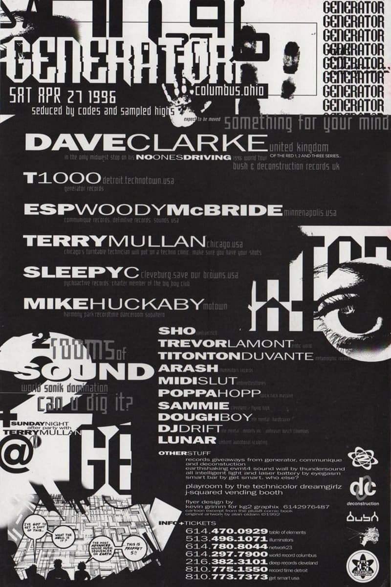 Terry Mullan, Trevor Lamont, Dough Boy, Midi Slut, Dave Clarke - Columbus, OH - Apr 27, 1996