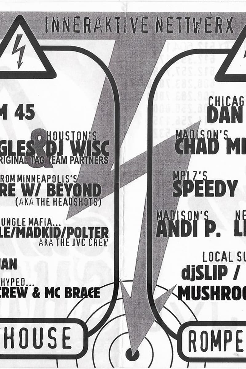 Phantom 45, Chad Minddrive, Atmosphere, Lettuce Bee, MC Bumpy Screw - Multiple cities mentioned: Chicago, Houston, Minneapolis, Madison, New York