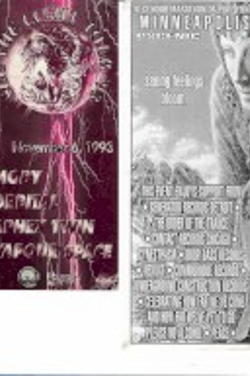 MORTY, DERITA, VAPOR SPACE, ARMEY TOWN - at Minneapolis venue (partially legible) - Minneapolis, MN - Nov 6, 1993
