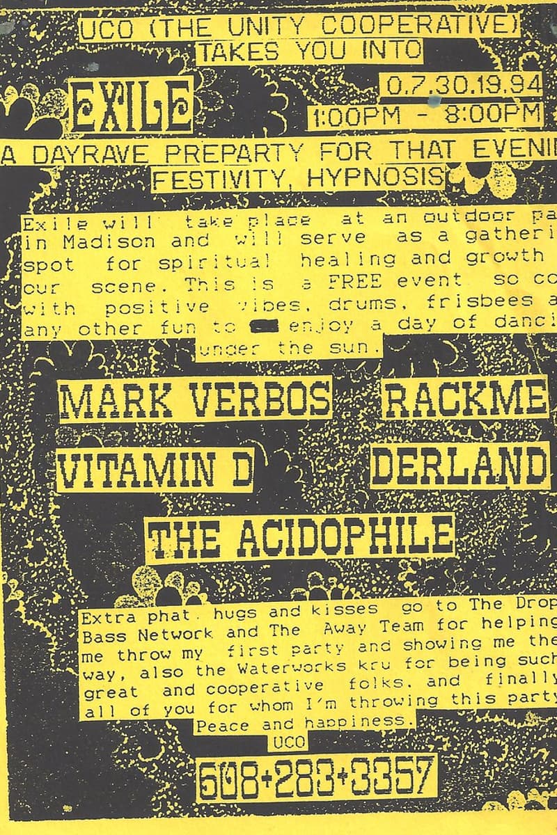 Derland, Vitamin D, Rackme, Mark Verbos, The Acidophile - at outdoor park in Madison - Madison, WI - Jul 30, 1994