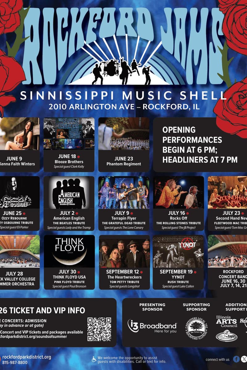 The Lone Canary, YYNOT (Rush Tribute), McKenna Faith Winters, Terrapin Flyer (The Grateful Dead Tribute), Blooze Brothers - at Sinnissippi Music Shell - Rockford, IL