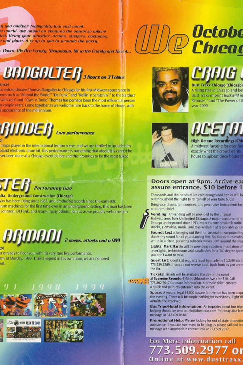 Waxmaster, Acetate, Thomas Bangalter, Craig Alexander, Organ Grinder - at Dolton Expo Center - Chicago, IL - Oct 9, 1999