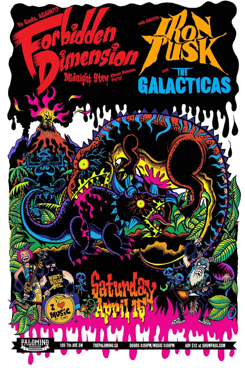 The Galacticas, Iron Tusk, Forbidden Dimension - at Palomino Smokehouse Showroom - Calgary, AB - Apr 15, 2023