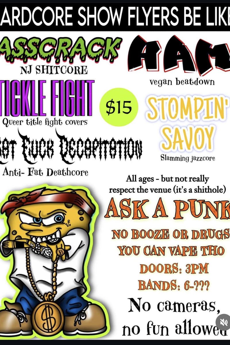 Tickle Fight, Fat Fuck Decapitation, Asscrack, Ham, Stompin' Savoy
