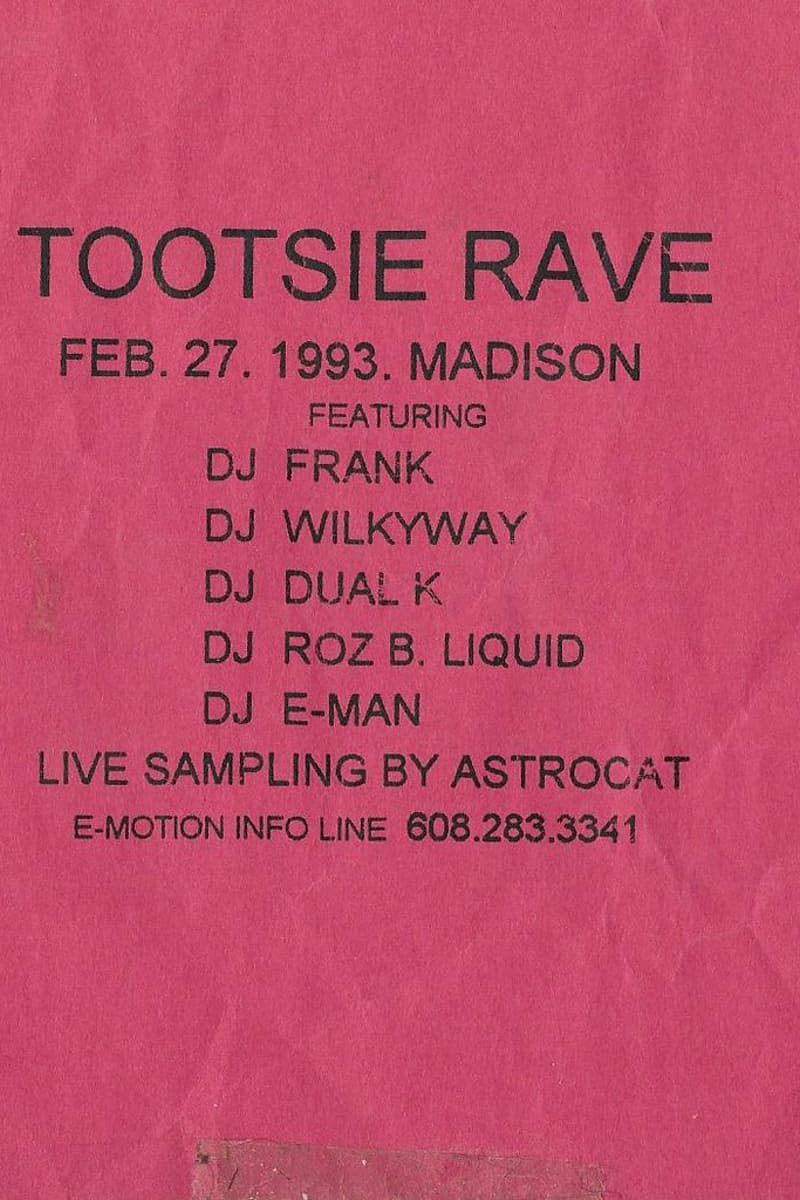 Astrocat, DJ E-MAN, DJ Roz B. Liquid, DJ Frank, DJ Wilkyway - Madison, WI - Feb 27, 1993