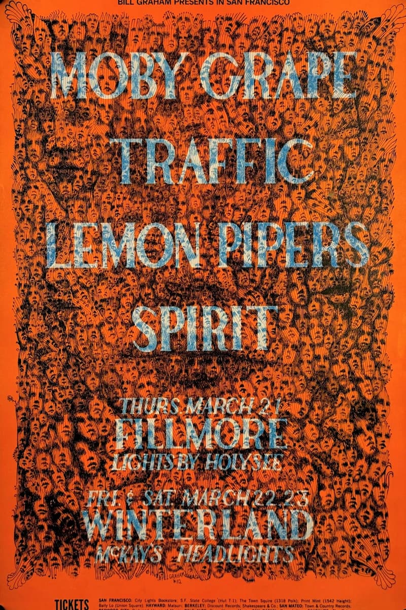 Moby Grape, Traffic, Lemon Pipers, Spirit - at Fillmore / Winterland - San Francisco, CA - Mar 21, 1968