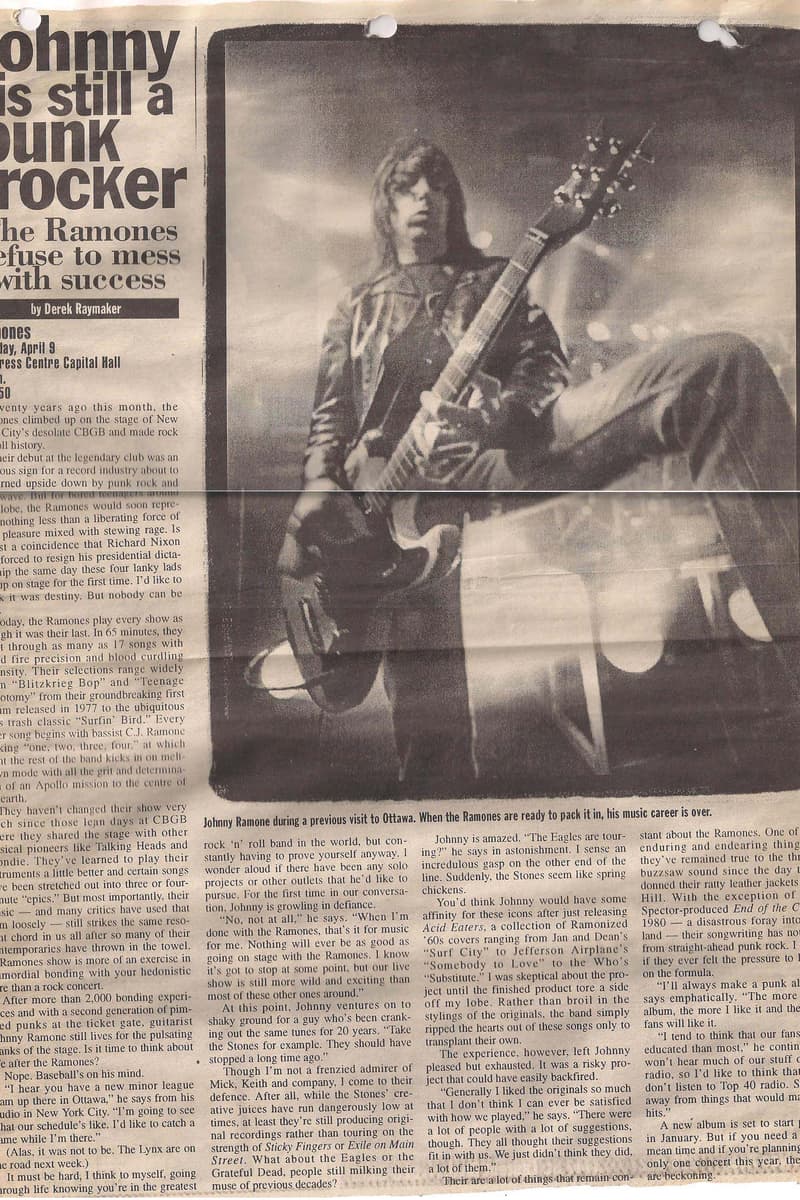 Johnny Ramone, C.J. Ramone, Ramones - at Congress Centre Capital Hall - Ottawa - Apr 9, 1996