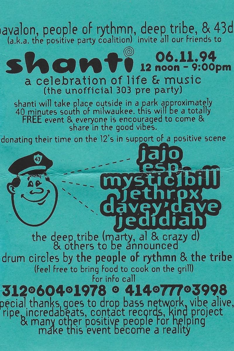ESP, The Deep Tribe (Marty, Al & Crazy D), Davey Dave, Jedidiah, Jethrox - at Park approximately 40 minutes south of Milwaukee - Milwaukee area, WI - Jun 11, 1994