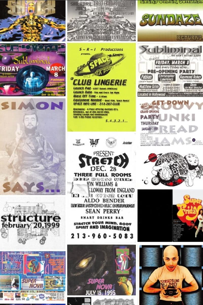 Joe Ski, Marc Rose, Tasho, Taylor, Raymond Roker - at Multiple venues visible: Club Lingerie, The Wonder Club, Three Full Rooms, Eternity, Bob State - Los Angeles / Hollywood / San Francisco, CA
