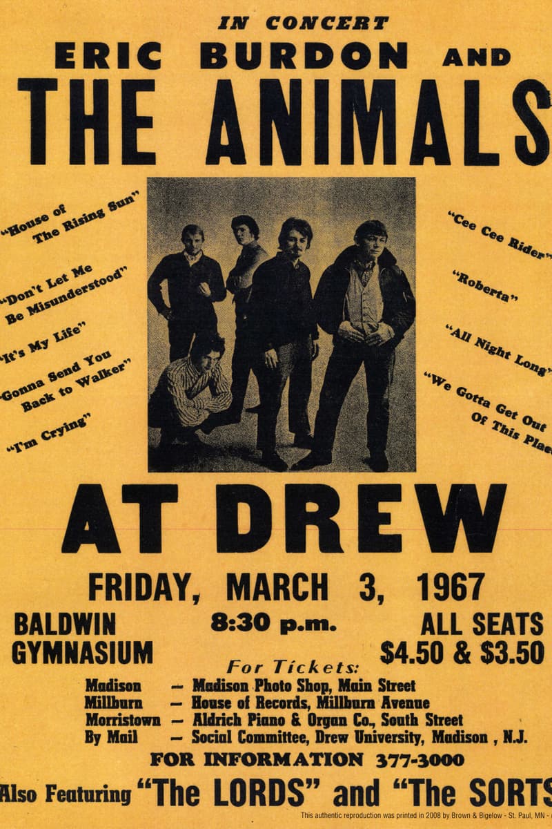 The Lords, Eric Burdon and The Animals, The Sorts - at Baldwin Gymnasium, Drew University - Madison, NJ - Mar 3, 1967