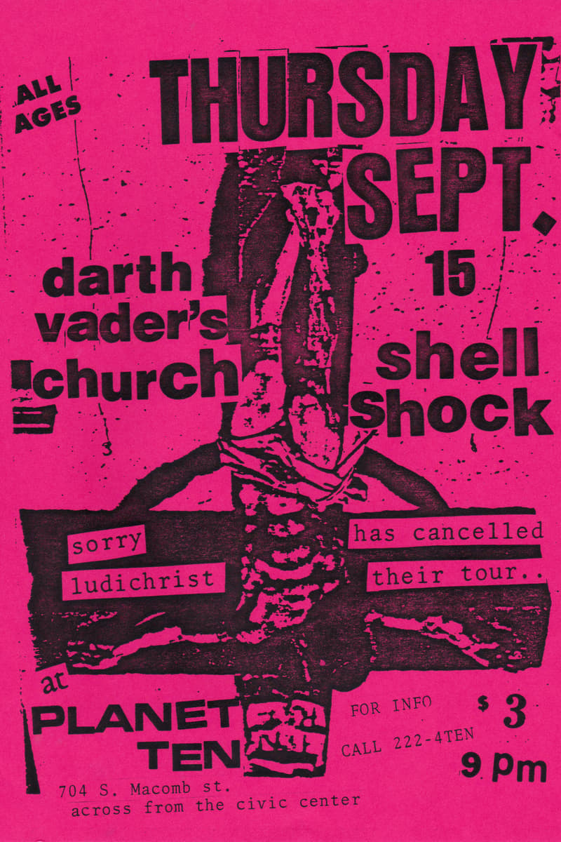Ludichrist, Darth Vader's Church, Shell Shock - at Planet Ten - Sep 15, 1988