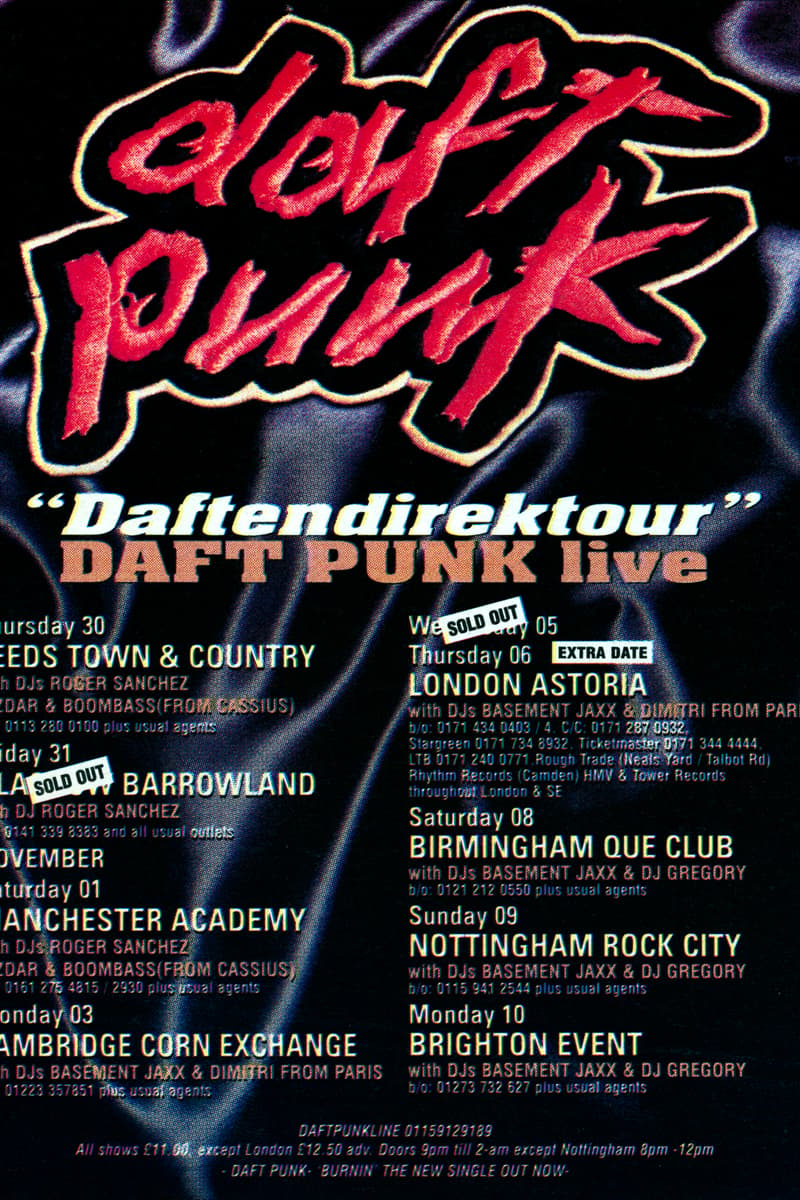 DJ Gregory, Basement Jaxx, Dimitri From Paris, Roger Sanchez, Daft Punk - at Multiple venues (tour flyer) - Multiple UK cities