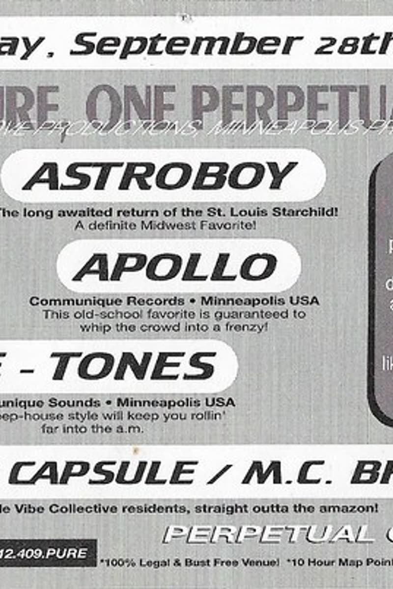 AstroBoy, Apollo, Paul Johnson, M.C. Brace, Capsule - at Perpetual Groove / J.V.C. - Minneapolis, MN - Sep 28, 1996