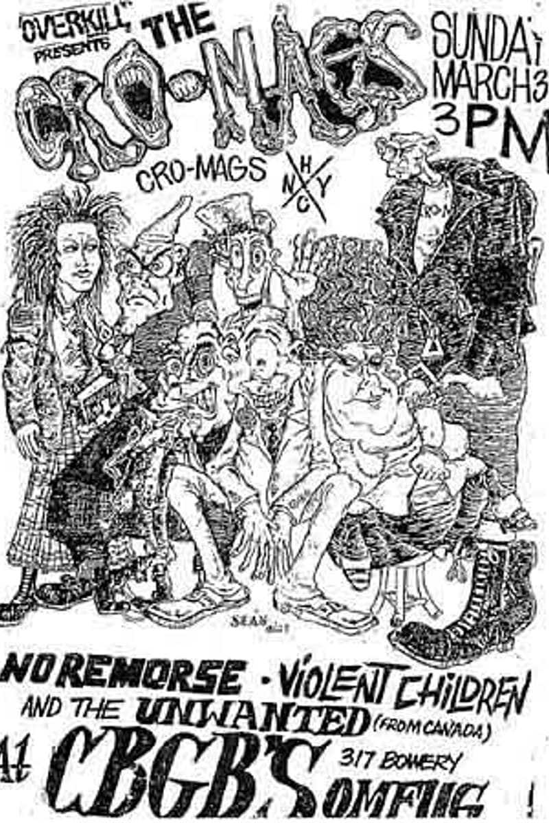 The Unwanted, Violent Children, No Remorse, Cro-Mags - at CBGB & OMFUG - New York City, NY