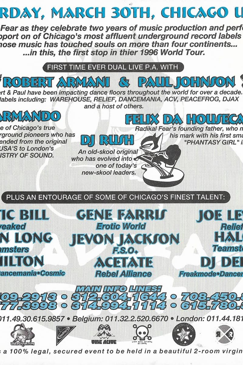 Halo, Gene Farris, Felix Da Housecat, Paul Johnson, DJ Deeon - Chicago, IL - Mar 30, 1996