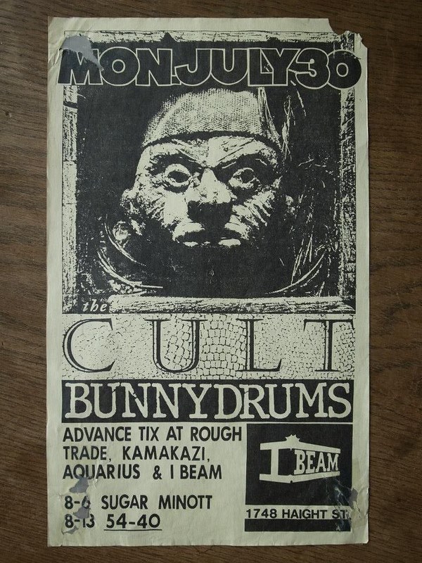 Bunny Drums, 54-40, Sugar Minott, The Cult - at I Beam - San Francisco, CA