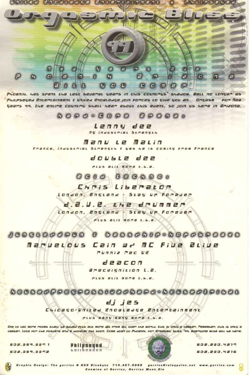 Marvelous Cain, Lenny Dee, Manu Le Malin, Chris Liberator, Double Dee - Phoenix, AZ - Dec 31, 1998