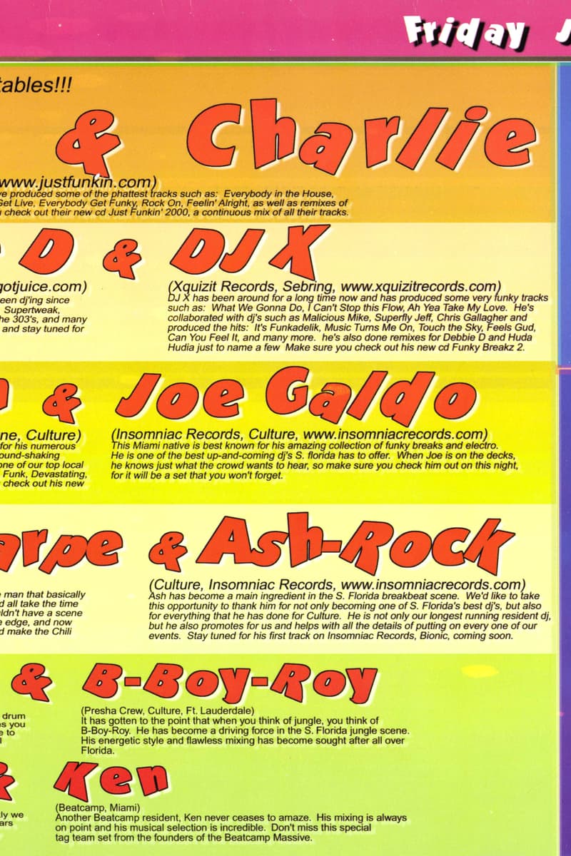 B-Boy-Roy, Joe Galdo, ELEMENT, Mike Sharpe, Ash-Rock - at The Chili Pepper - Ft. Lauderdale, FL - Jun 9, 2000