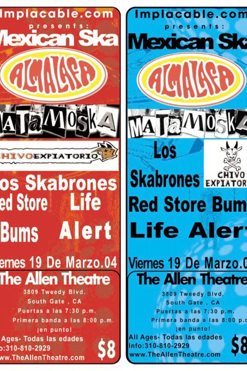 Matamoska, Alert, Bums, Life, Red Store - at The Allen Theatre - South Gate, CA - Mar 19, 2004