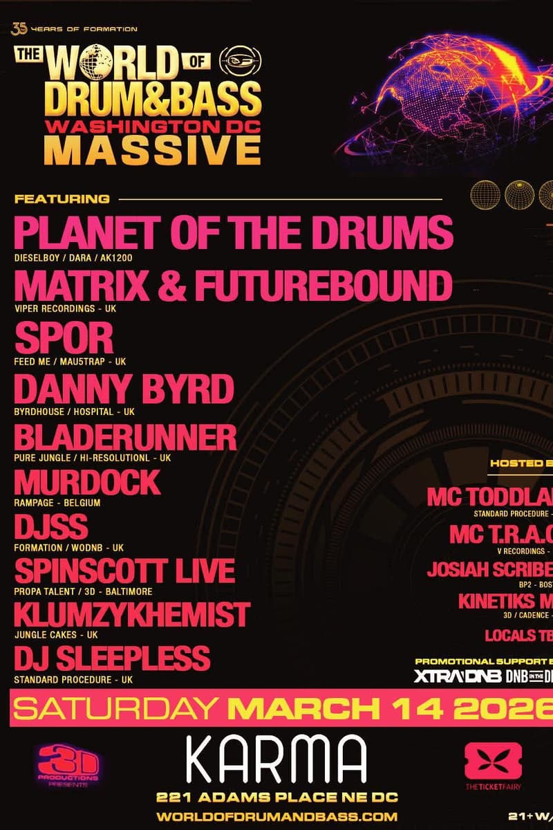 Dieselboy, DjSS, DJ Sleepless, AK1200, Matrix & Futurebound - at Karma - Washington, DC - Mar 14, 2026