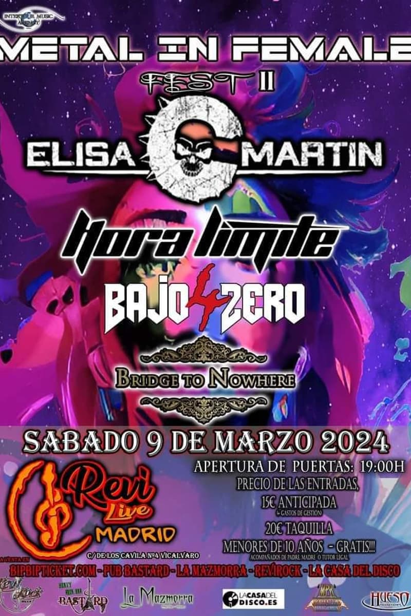 Bajo 4 Zero, Bridge to Nowhere, Hora Limite, Elisa C Martin - at Revi Live Madrid - Madrid - Mar 9, 2024