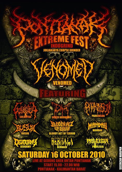 Mandau, Venomed, Parkinson, Privlegia, Devormy - at Gedung Anak Untan Pontianak - Pontianak, Kalimantan Barat - Oct 16, 2010