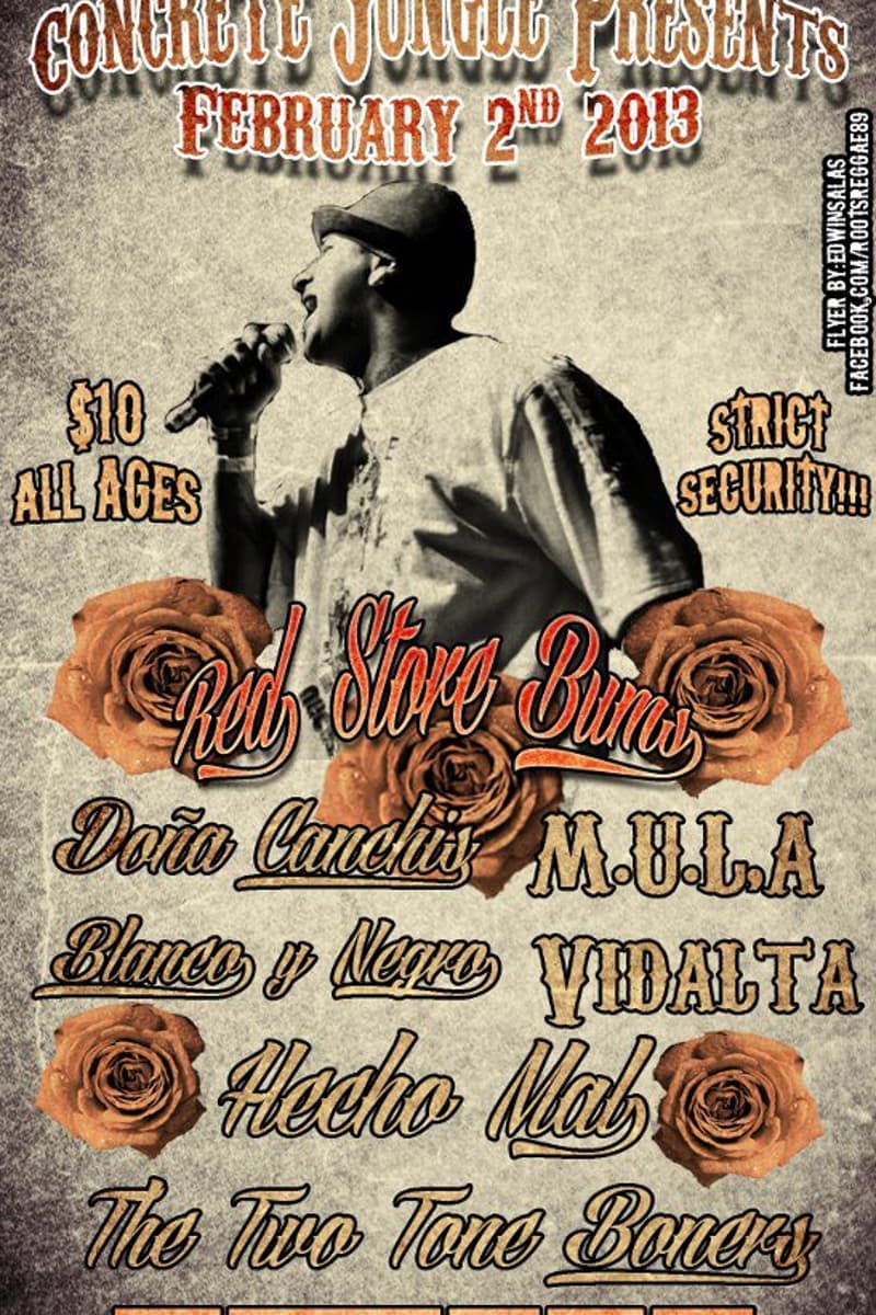 Vidalta, Red Store Burns, Blanco Y Negro, M.U.L.A, The Two Tone Boners - at Concrete Jungle - Moreno Valley, CA - Feb 2, 2013